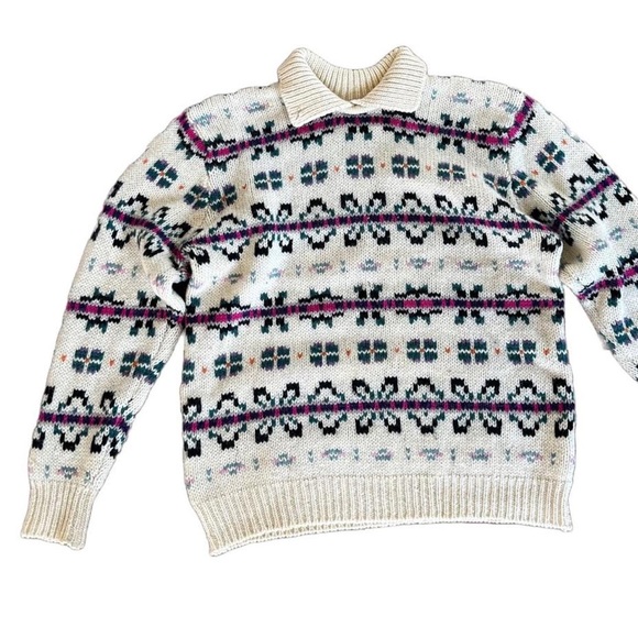 70s vintage knit wool sweater - Picture 2 of 8